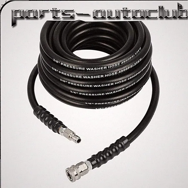 50FT 3/8" Hot Water Pressure Washer Hose Rubber Power Washer Hose 4800PSI