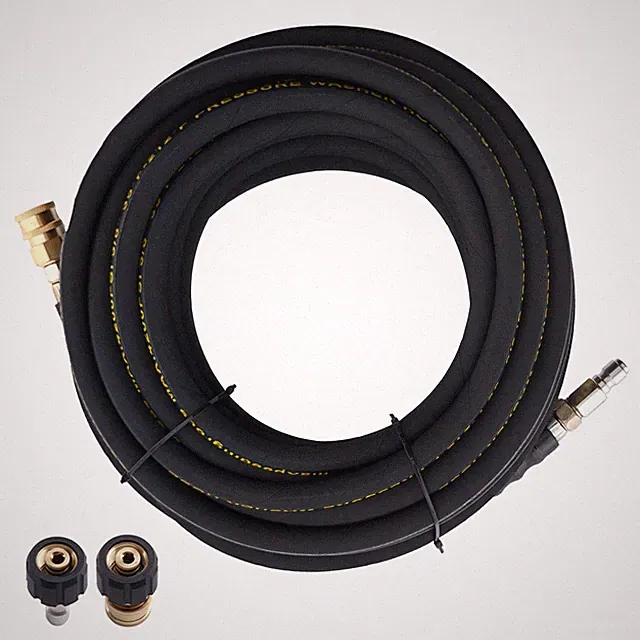 50ft 3/8" Power Pressure Washer Hose 4200PSI Steel Wire Braided w/ Coupler