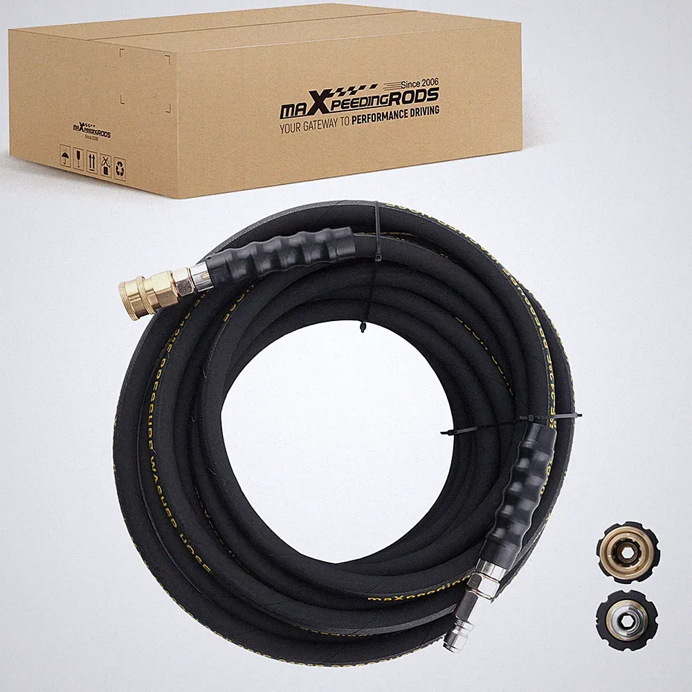 50ft 3/8" Pressure Washer Hose 4200PSI w/ M22-14mm to 3/8" Quick Connect Coupler
