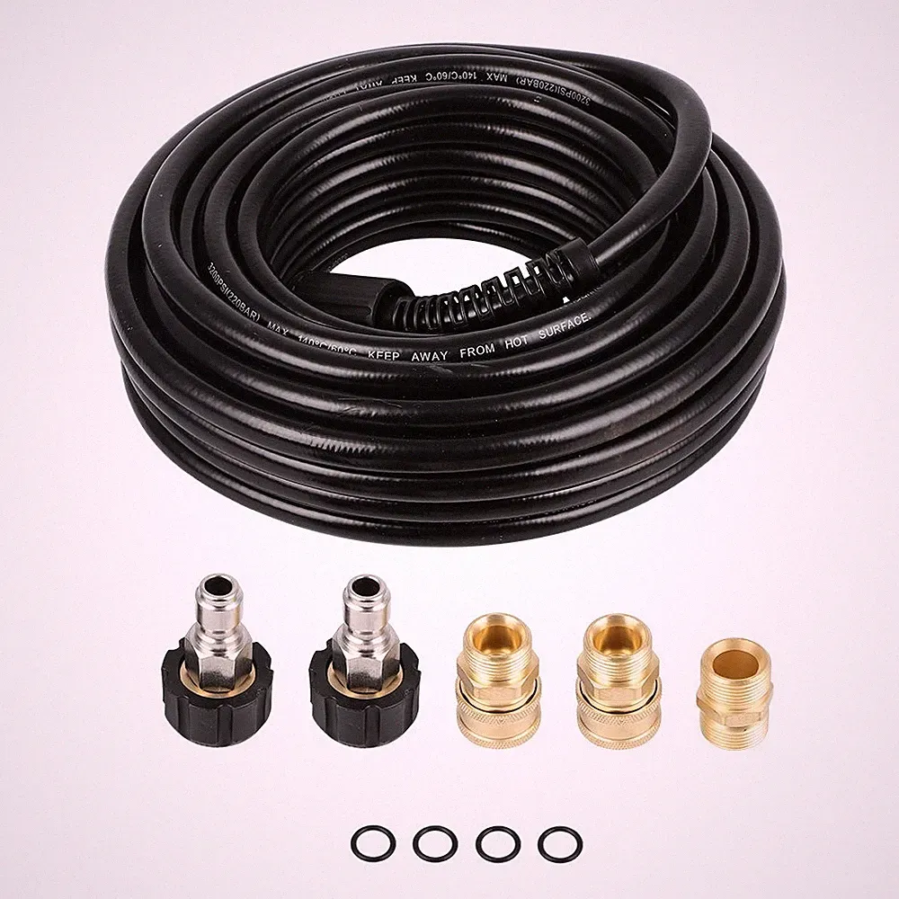 50FT 3200PSI High Power Pressure Washer Pump Hose 3/8" M22-14mm
