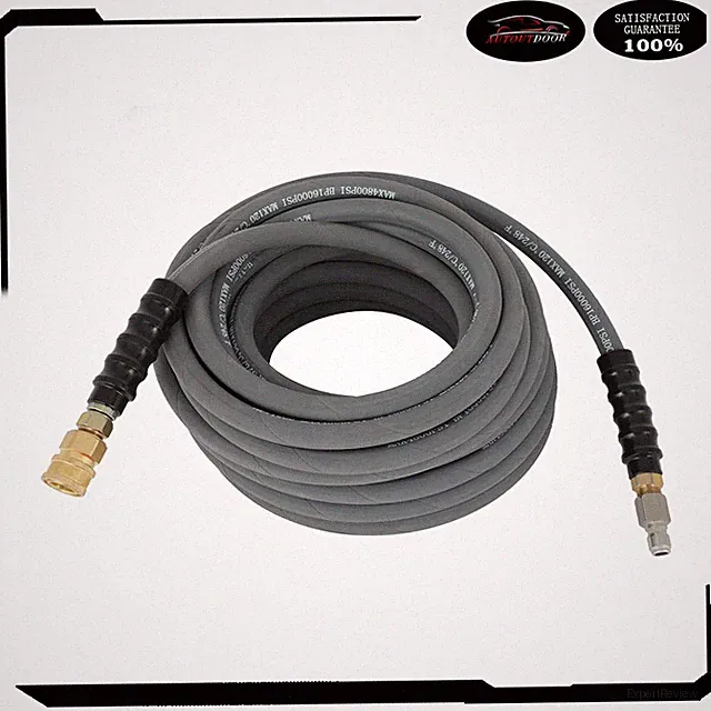 50ft 4800PSI Pressure Washer Hose Non-Marking 3/8" Couplers Hot&Cold Water 248F