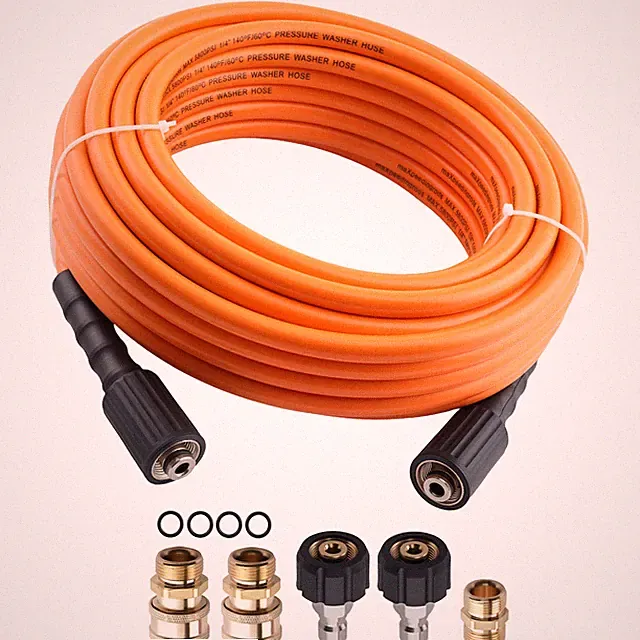 50FT Pressure Washer Extension Hose for GreenWorks Troybilt 5800PSI PVC 3/8" QC