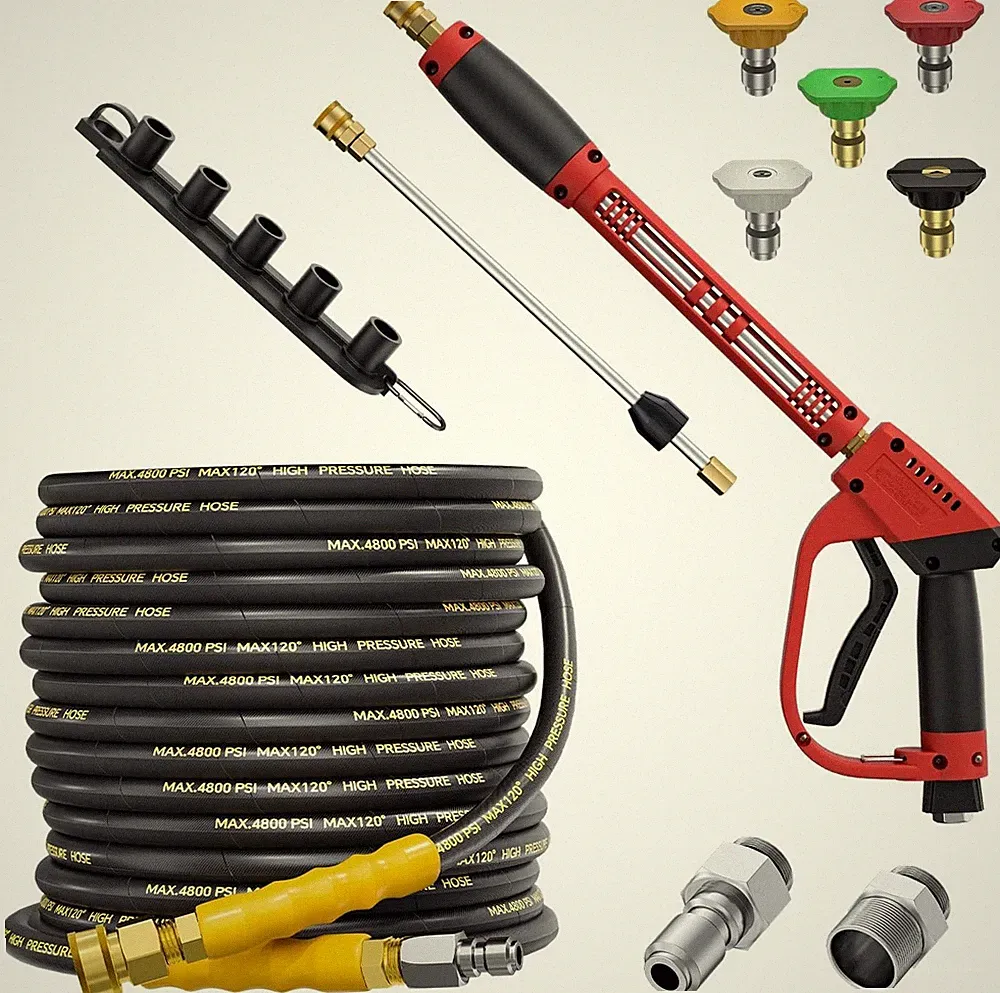 50FT Kink Resistant Hose 5000PSI Pressure Washer Gun 15" Extension Washer Wand