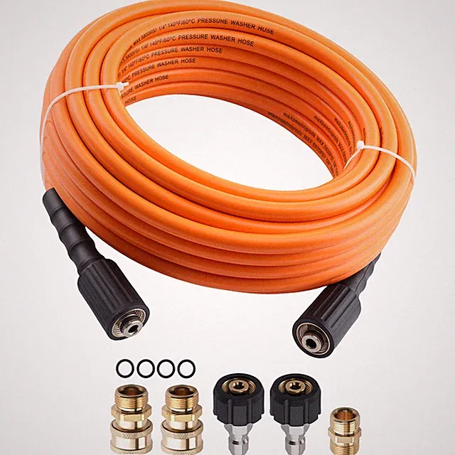 50FT Power Washer Extension Hose 5800PSI w/ M22-14mm x 3/8" Quick Connector