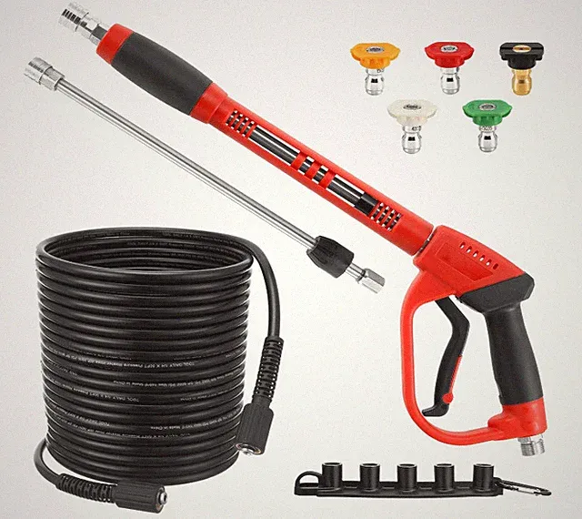 50FT Pressure Washer Gun & Hose Kit, 3600 PSI, 5 tips, M22-14