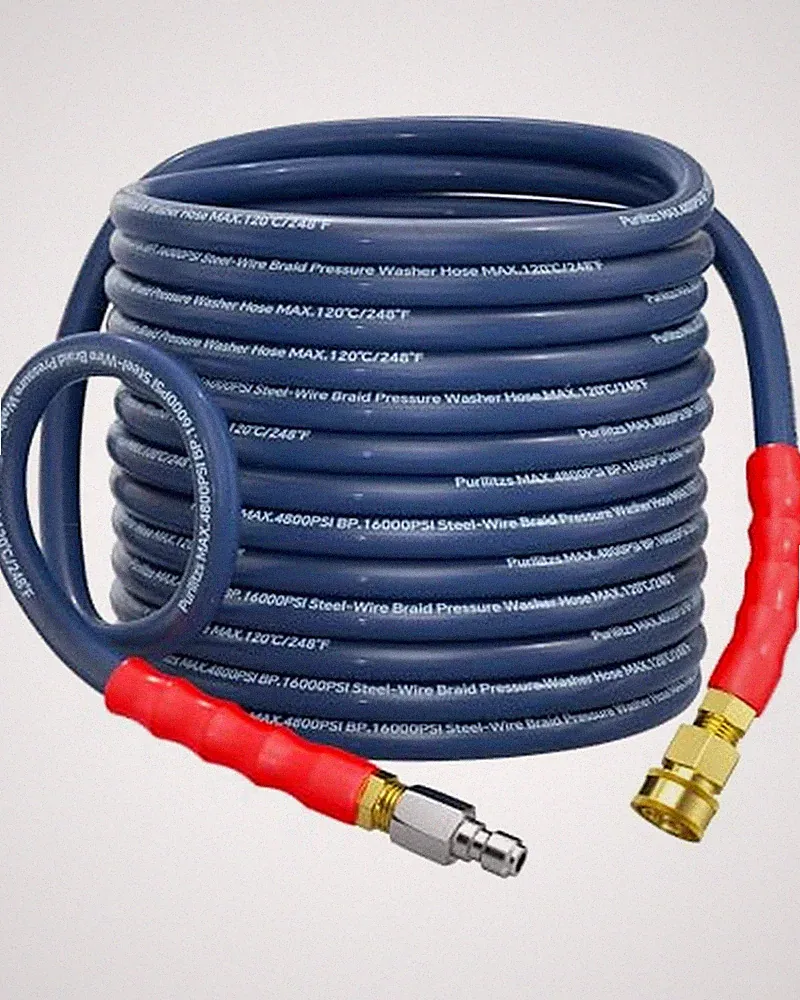 50FT Pressure Washer Hose 3/8'' Non Marking 4800PSI No Kink Commercial Hose