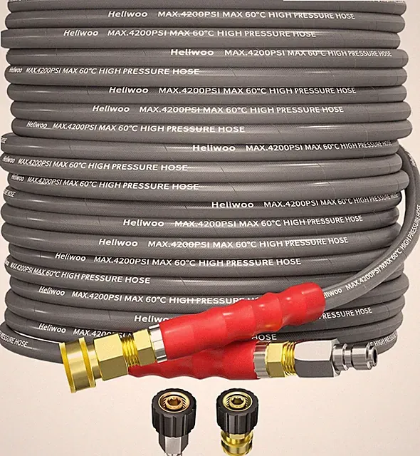 50FT Pressure Washer Hose, 4200PSI Heavy Duty Kink Resistant with Quick Connect