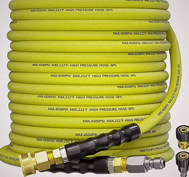 50FT Pressure Washer Hose 4500PSI, Kink Resistant, Quick Connect, M22 Adapter