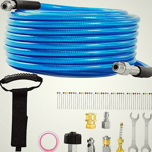 50ft Sewer Jet Kit for Pressure Washer 1/4" M-NPT Drain Cleaner Hose 5800 PSI US