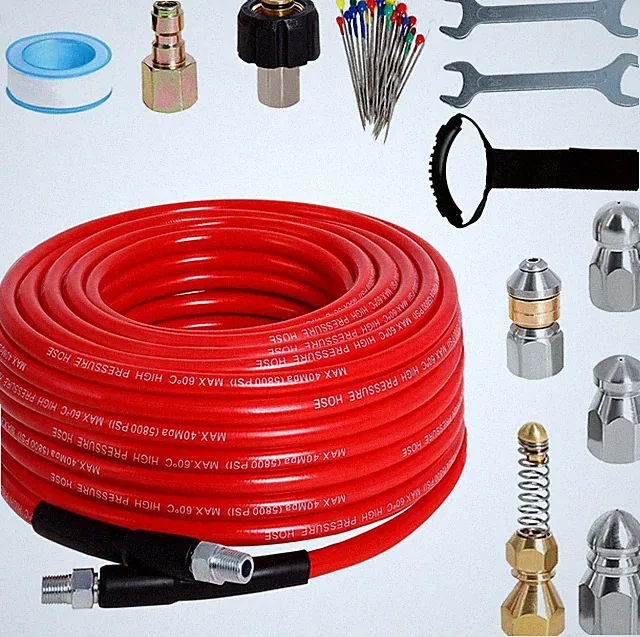 50FT Sewer Jetter Kit for Pressure Washer 5800PSI Drain Cleaner