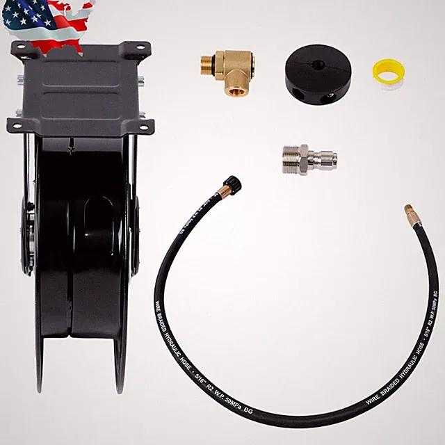 50FT with Swivel Arm Pressure Washer Hose Reel 3/8" NPT Outlet Pipe 4000 PSI