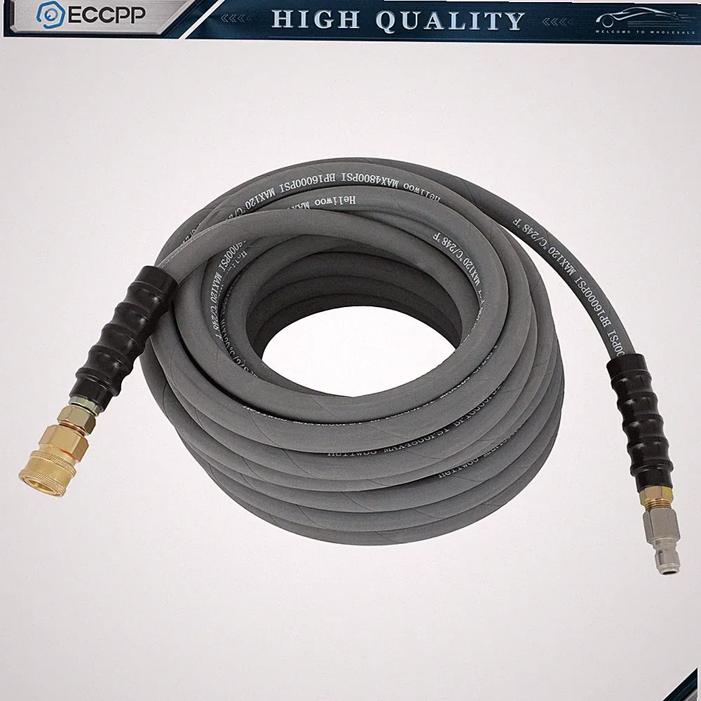 50ft x 3/8" Pressure Washer Hose - 4000 PSI Gray With Couplers