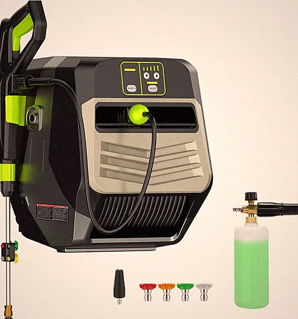 5500PSI Pressure Washer Wall Mounted Power Cleaner with 100Ft Retractable Pressu