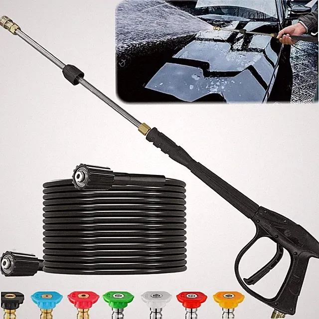 5800PSI High Pressure Car Power Washer Gun Spray Wand Lance Nozzle and Hose Kit