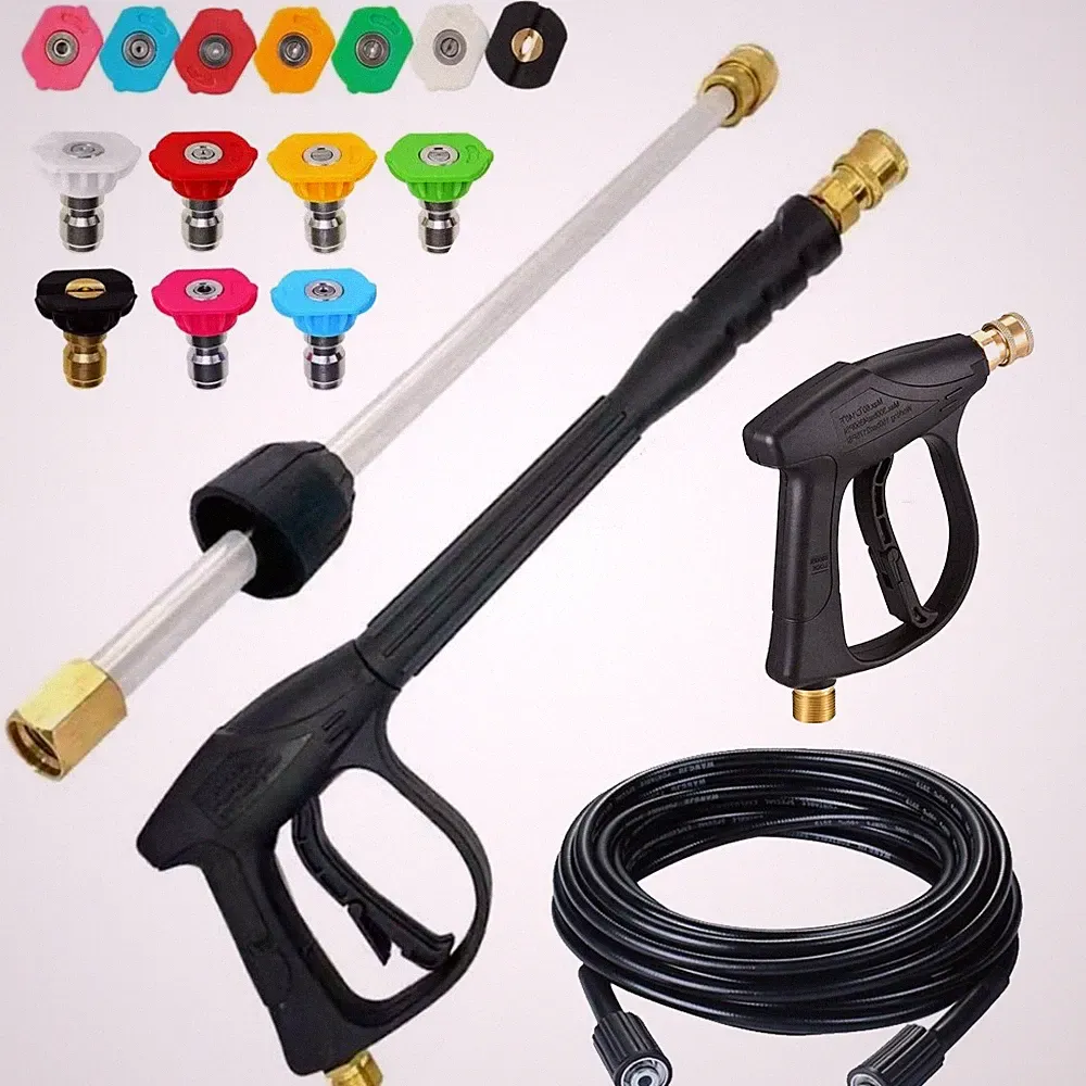 5800PSI High Pressure Car Power Washer Spray Gun Wand Lance Nozzle Tips Hose Kit
