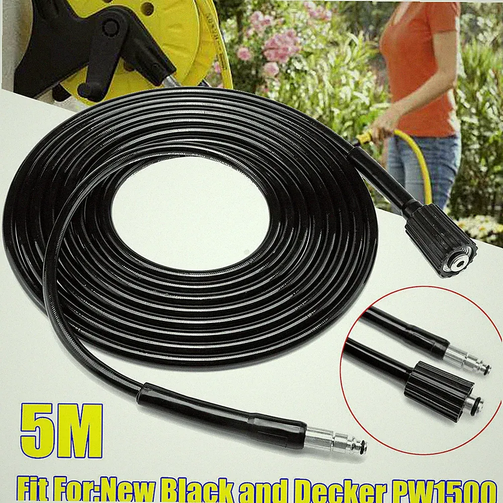 5M High Pressure Washer Hose Quick Connect For Black and Decker PW1600 PW1700