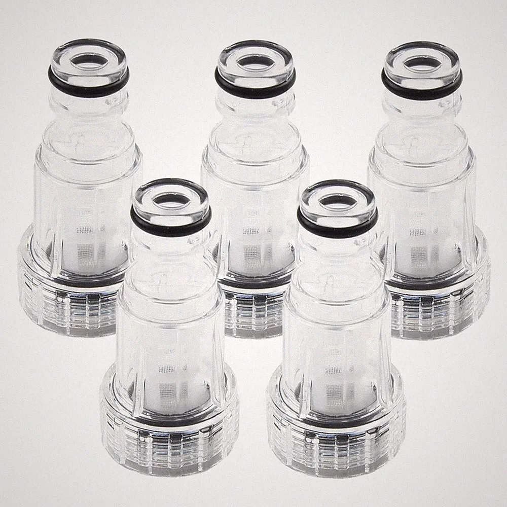 5pcs Pressure Washer Transparent Plastic Water Inlet Filter Replacement Tool New