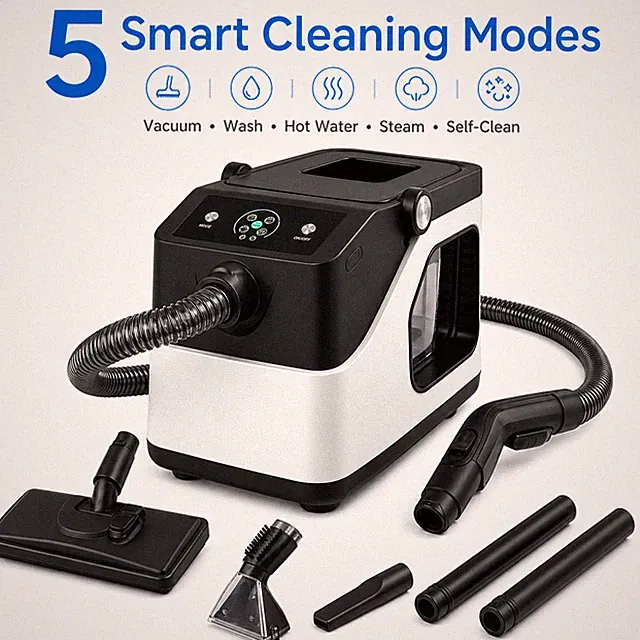 6 Gal 5-in-1 Steam Carpet Cleaner Wet Dry Vacuum Hot Water Upholstery Extractor