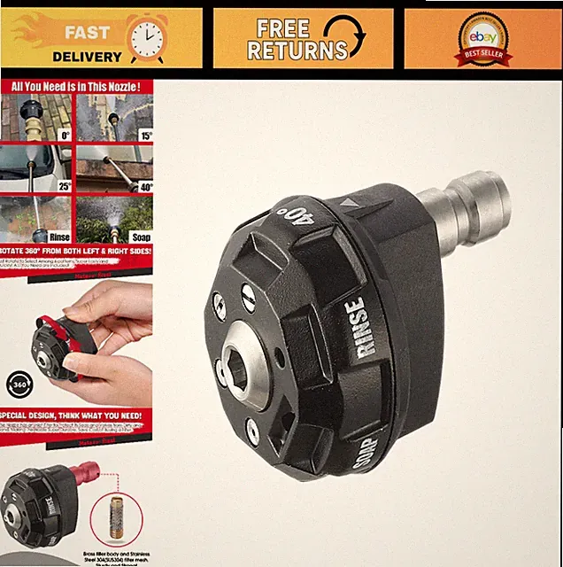 6-in-1 Adjustable Pressure Washer Nozzle Tips, Quick Connect 1/4" for 4500PSI