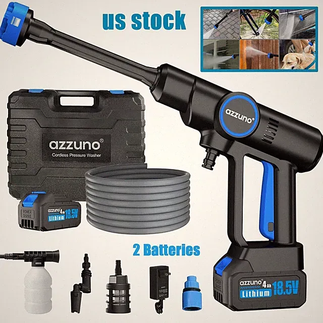 6 in 1 Cordless Power Washer Portable Pressure Washer Car Washer Gun 2 Batteries