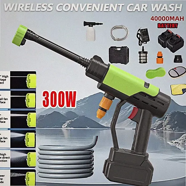 6-in-1 Nozzle Portable Battery Powered Pressure Washer Handheld with 750 PSI