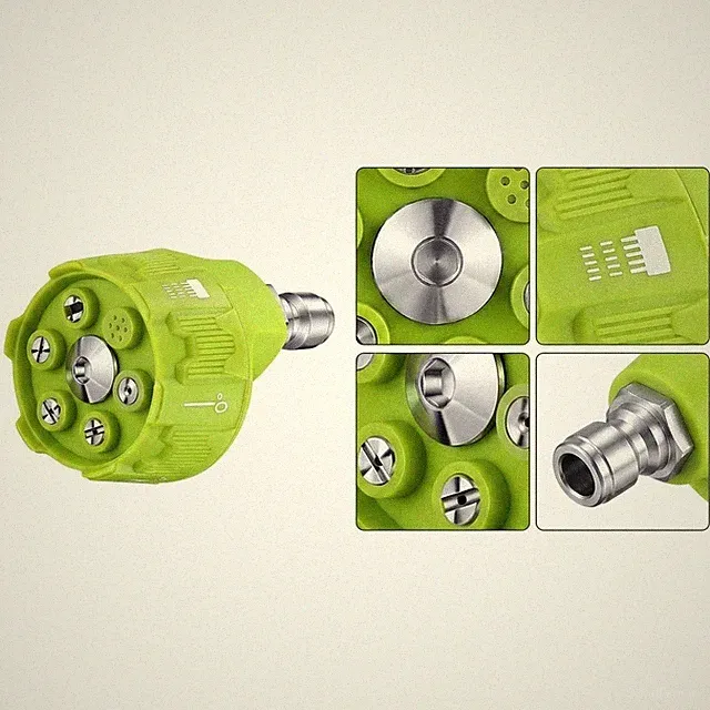 6 in 1 Pressure Washer Attachment with Multiple Spray Angles and Rinse