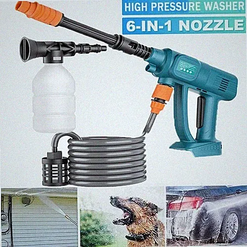 6 Nozzle Cordless High Pressure Washer Electric 18V Battery Spray Gun for Makita