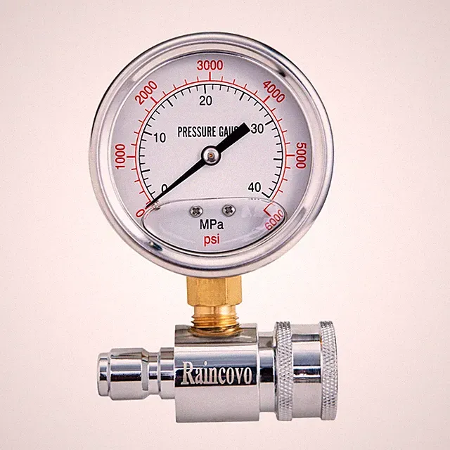 "6000 PSI Pressure Washer Gauge with 3/8 Inch Quick Connect Fitting"