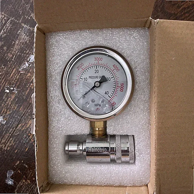 6000 PSI Pressure Washer Gauge With Stainless Steel and Brass Construction New