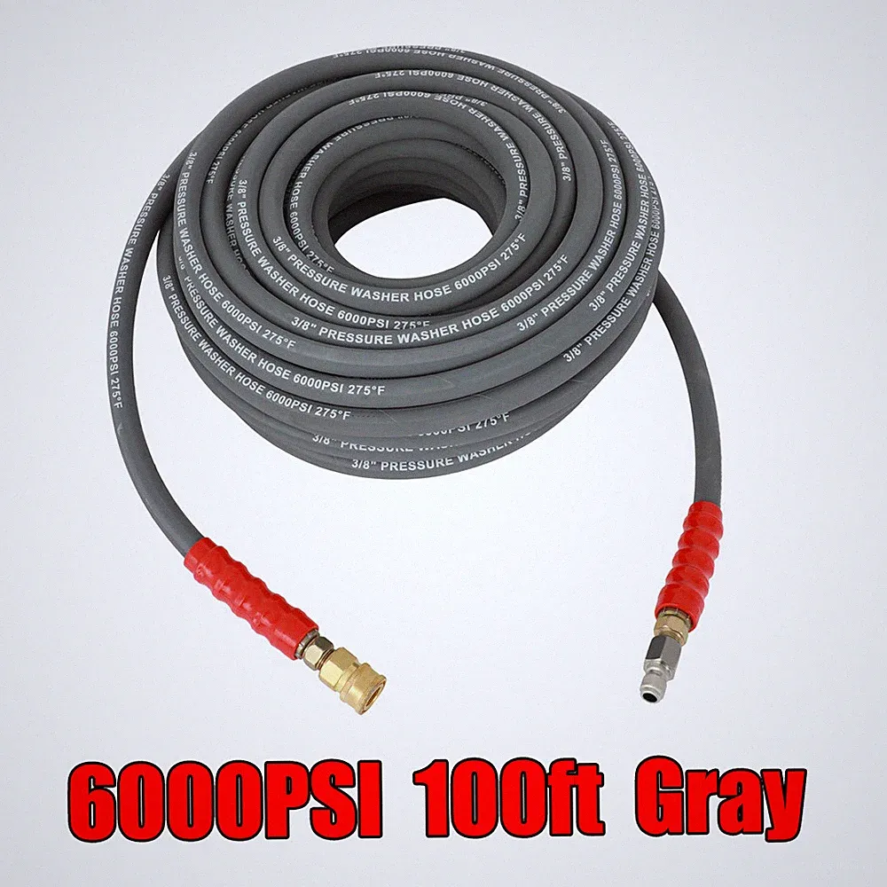 6000 PSI Pressure Washer Hose Non-Marking R2 Rating 3/8" x 50ft / 100ft