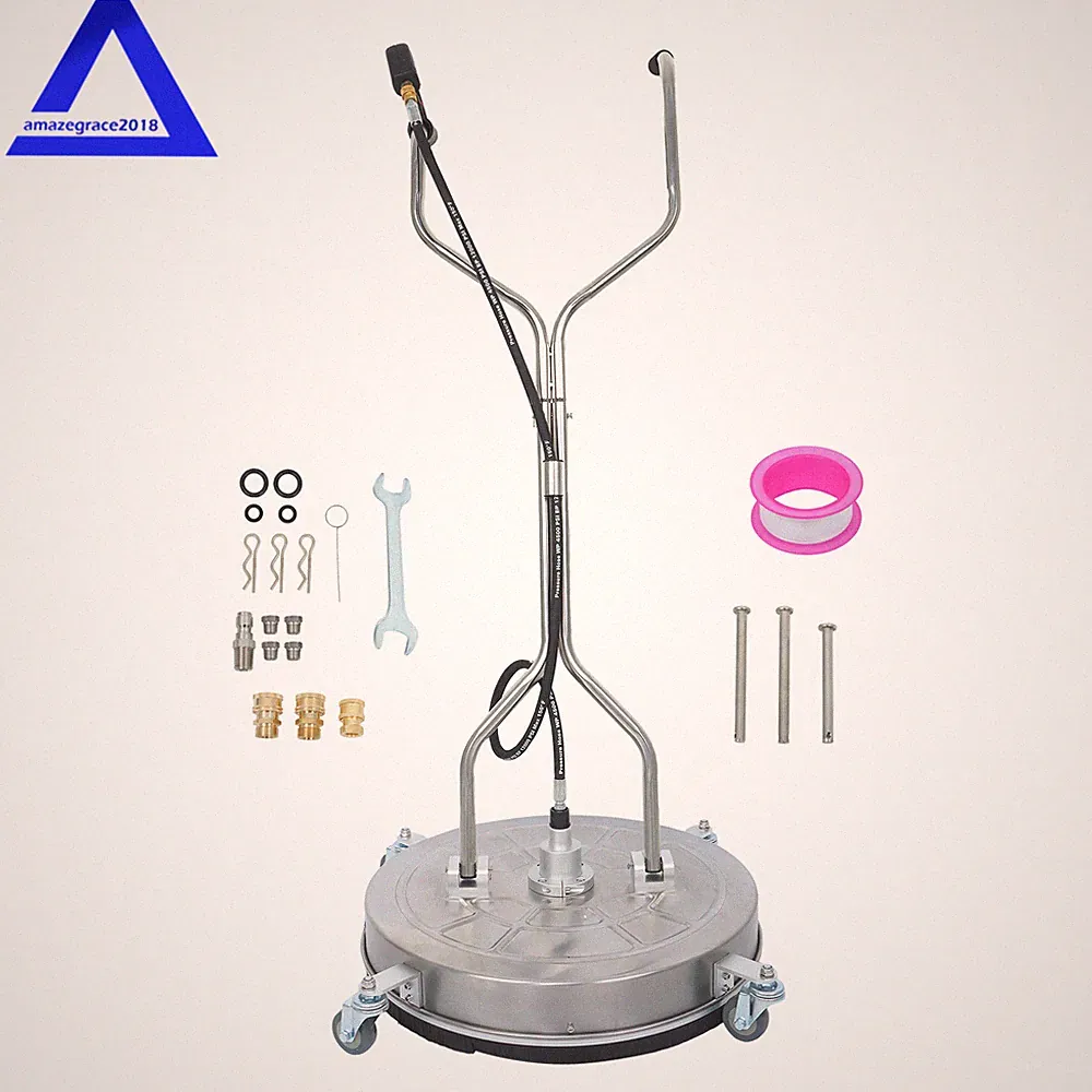 6000 PSI Pressure Washer Surface Cleaner 24" w/ Handles & Wheels Quick Connect
