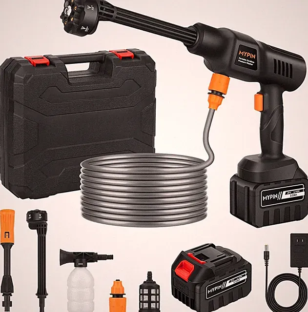 600PSI 3.0Ah Rechargeable Battery Powered Pressure Washer,6-in-1 Nozzle for Car