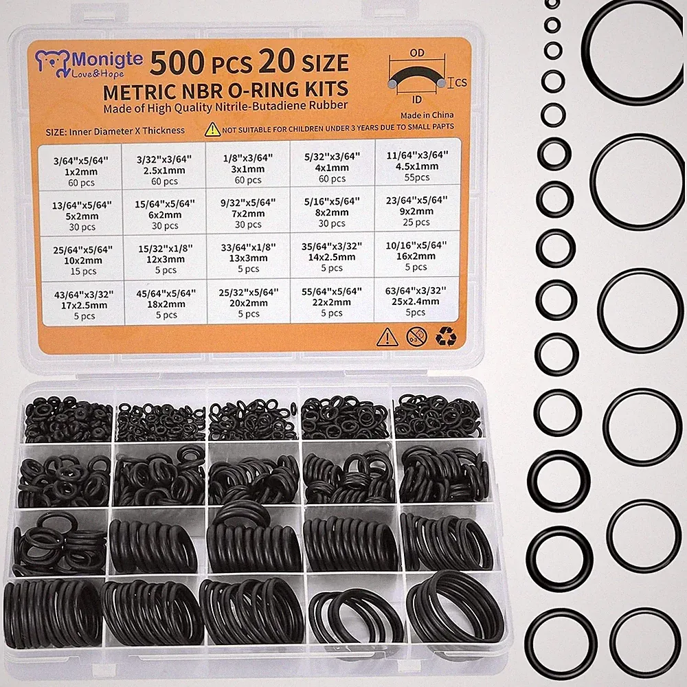 60Pc Pressure Washer Sealing O-Ring Power Pressure Washer Kit Pump Hose Gun Ring