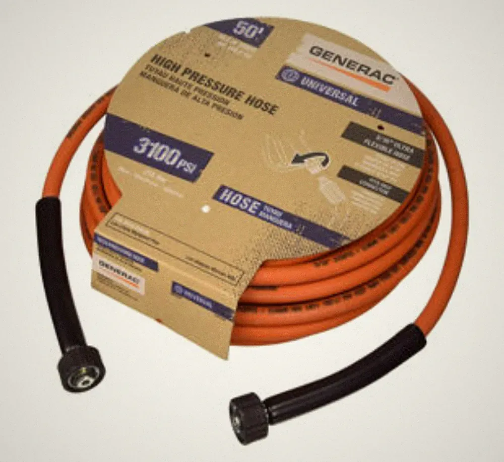 6620 Generac 50' x 5/16" Orange Pressure Washer Hose (Universal) 3100 PSI Max