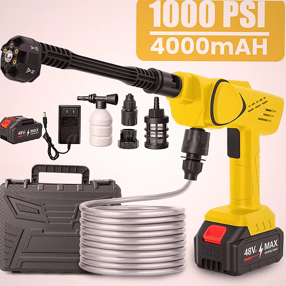 6IN1 Cordless Electric High Pressure Water Spray Gun Car Washer Cleaner 1000PSI