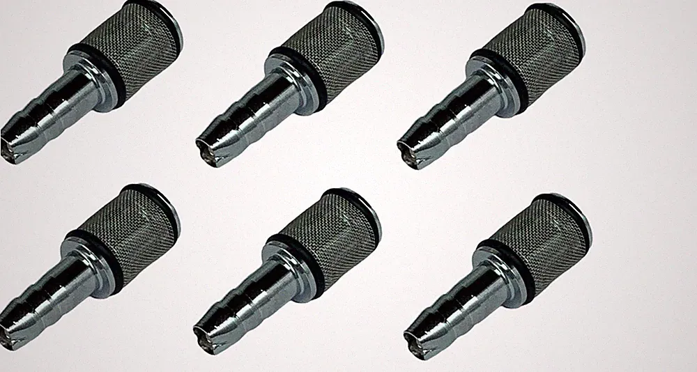 6PK Pressure Washer Chemical Soap Hose Brass/Chrome Pickup Filter W/ Check Valve