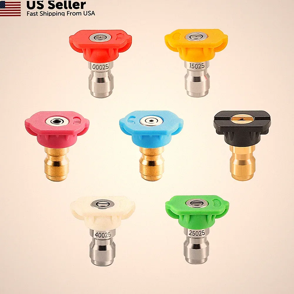 7-Pack Multi-Degree 2.5 GPM Pressure Washer Nozzle Tips Set USA