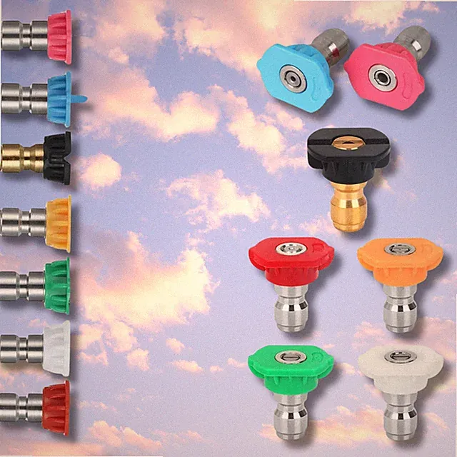7 Pack Pressure Washer Spray Nozzle Tips Multiple Degrees, 14Inch Quick Connect