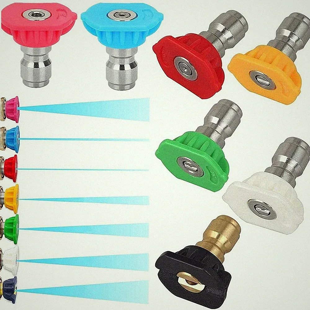 7 Pieces Pressure Washer Small, Red, Yellow, Green, White, Black, Blue, Pink
