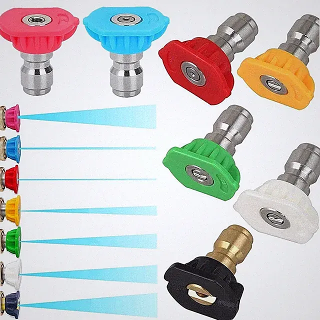 7 Pieces Pressure Washer Spray Nozzles Tips Set 1/4Inch Quick Connect - 2.5 G...