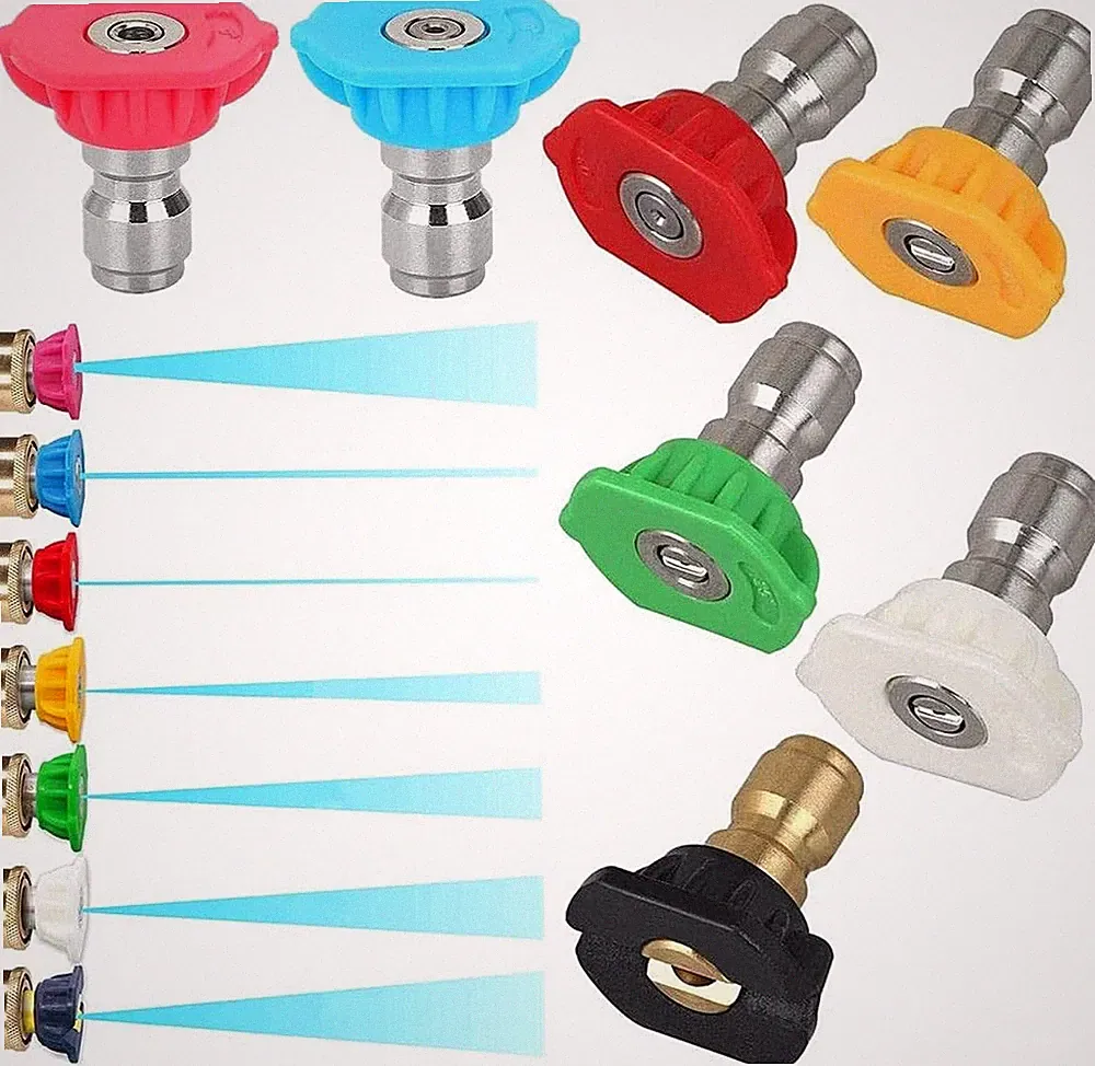 7 Pieces Pressure Washer Spray Nozzles Tips Set 1/4Inch Quick Connect - 2.5 GPM