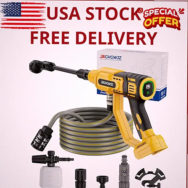700 PSI Cordless Pressure Washer for DeWalt 20V Battery Brushless 6-in-1 Nozzle
