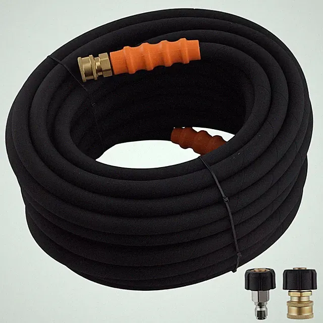 70FT Pressure Washer Hose 3/8" 4800PSI Braided Steel Kink Resistant w/ Adapter
