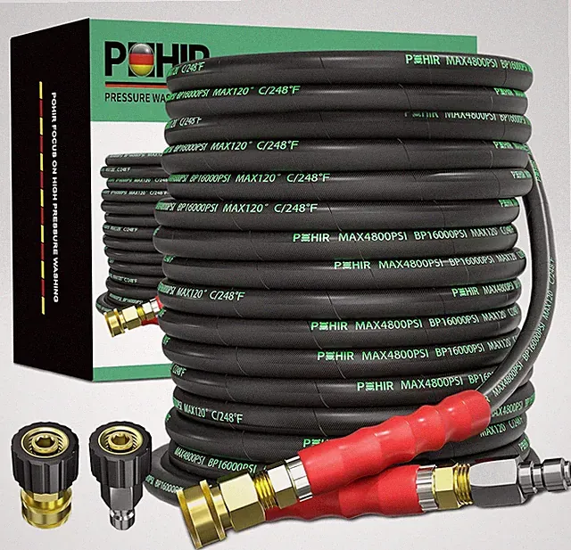 70FT Pressure Washer Hose 4800PSI Kink Resistant with Quick Connect Adapters