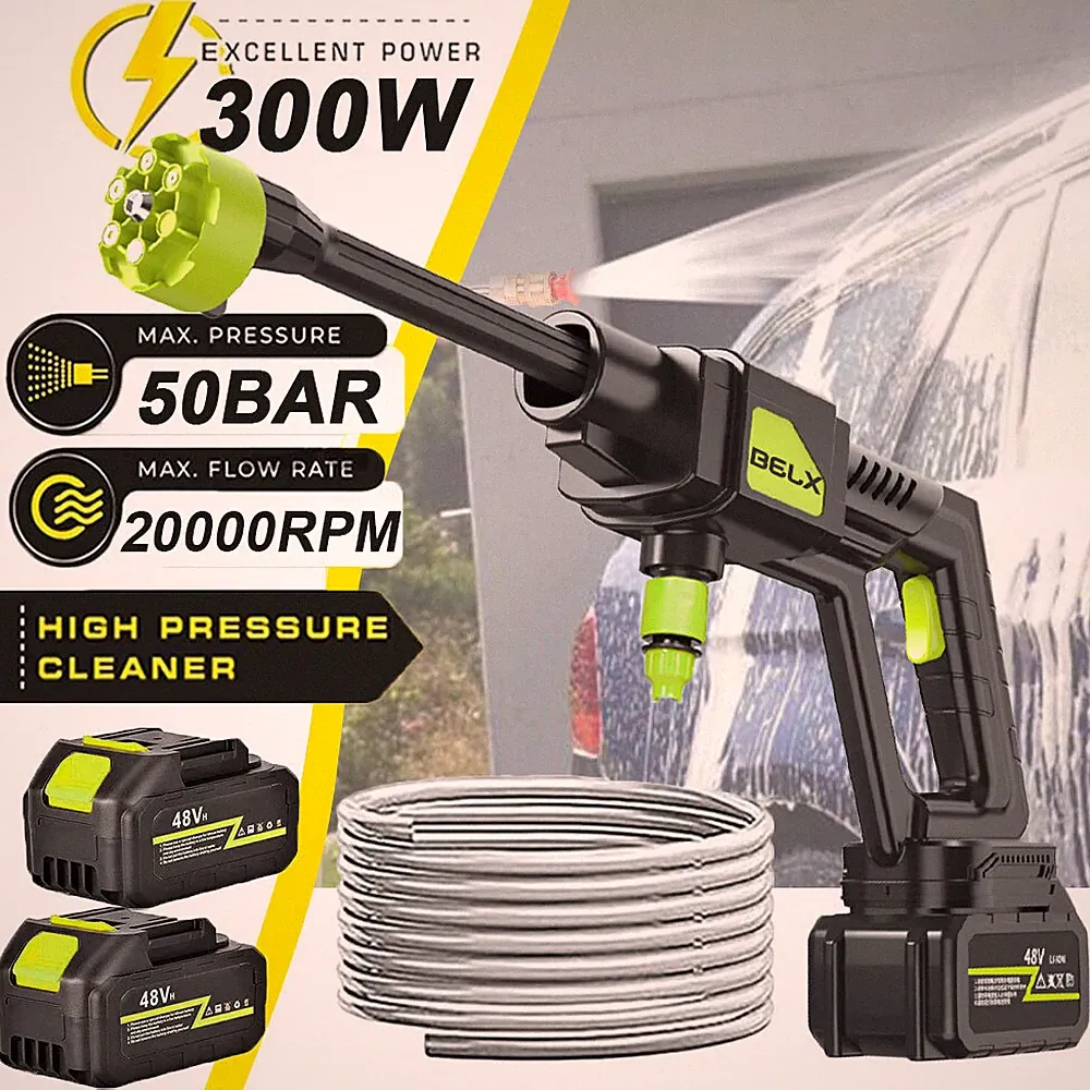 725 PSI Cordless Electric Pressure Washer Gun w/16.4-ft High-pressure Hose