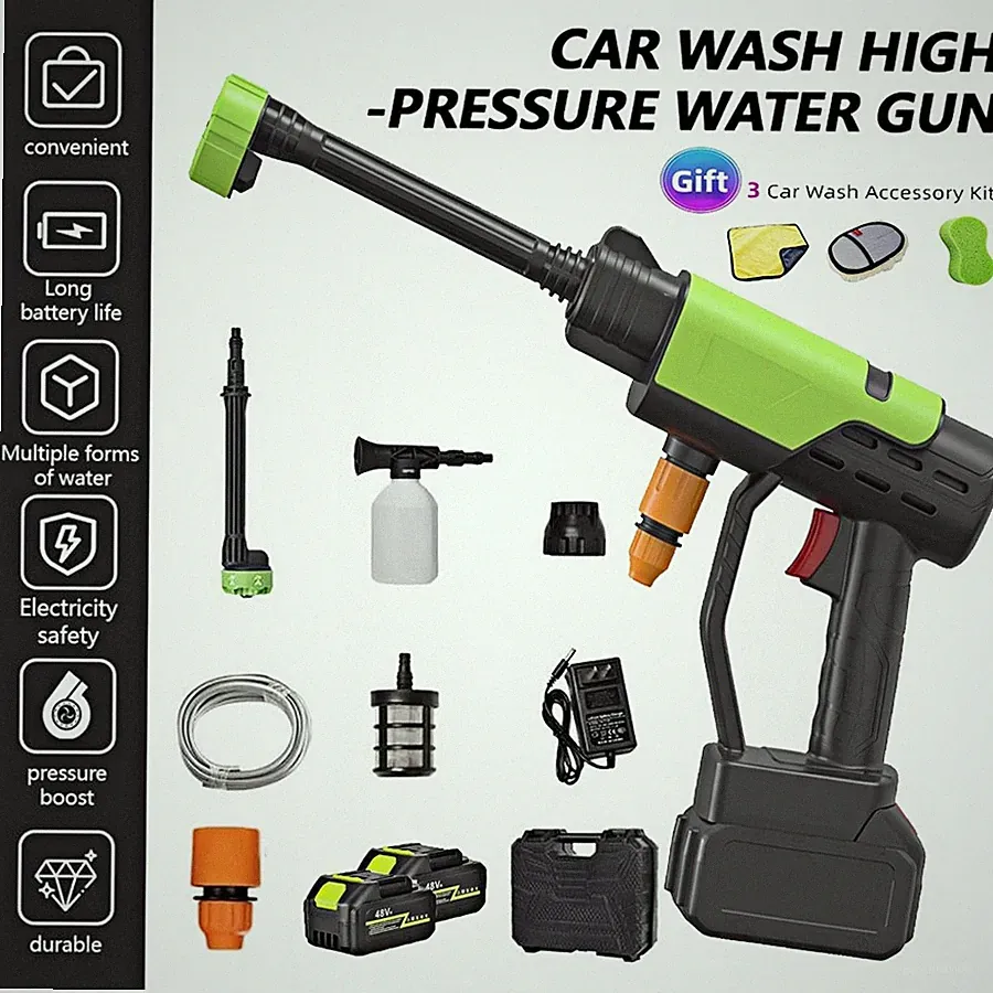 750PSI High Pressure Car Power Washer Spray Gun Wand Lance Nozzle Tips Hose Kit