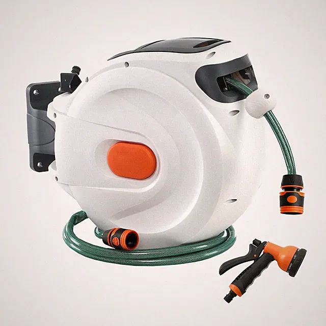 79' x 5/8"OD Retractable Hose Reel Auto Water Hose Reel 180° Swivel Wall-Mounted