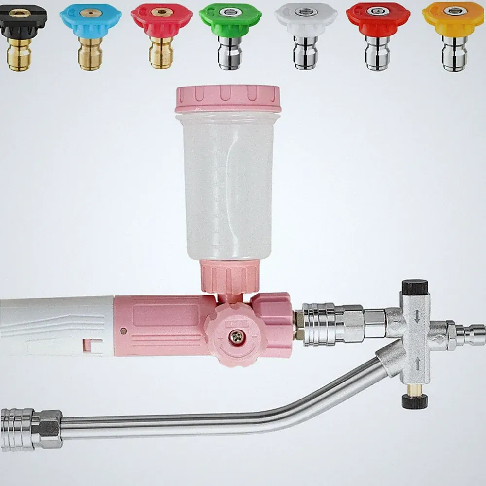 7Pcs Nozzle Tips Foam Cannon for Pressure Washer with Dual Connector Accessory