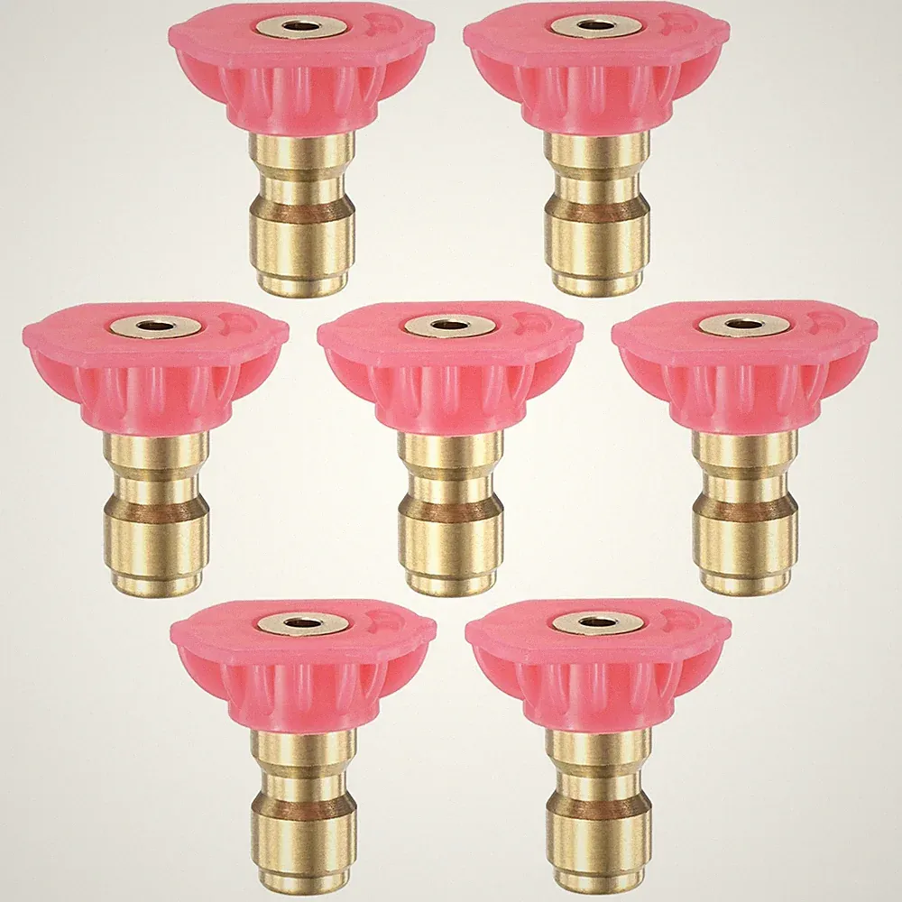 7PCS Soap Pressure Washer Nozzle Tips, 1/4 Inch Quick Connect, 4000PSI [Pink]
