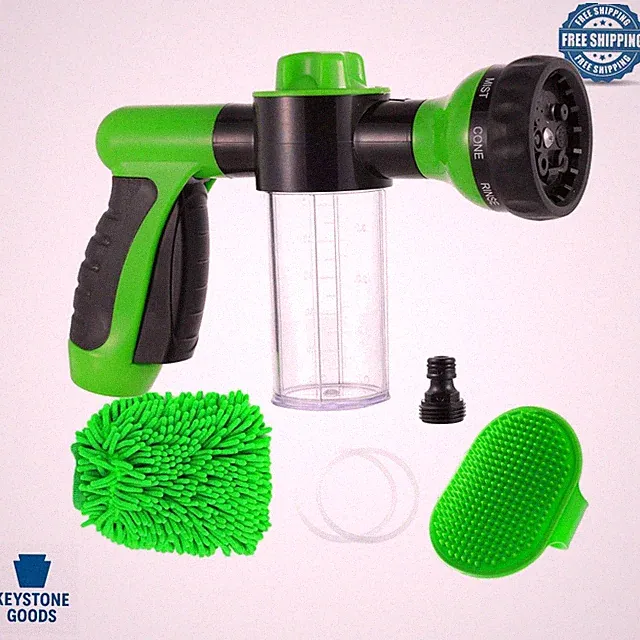 8-in-1 High-Pressure Garden & Car Wash Foam Gun with Nozzle & Accessories
